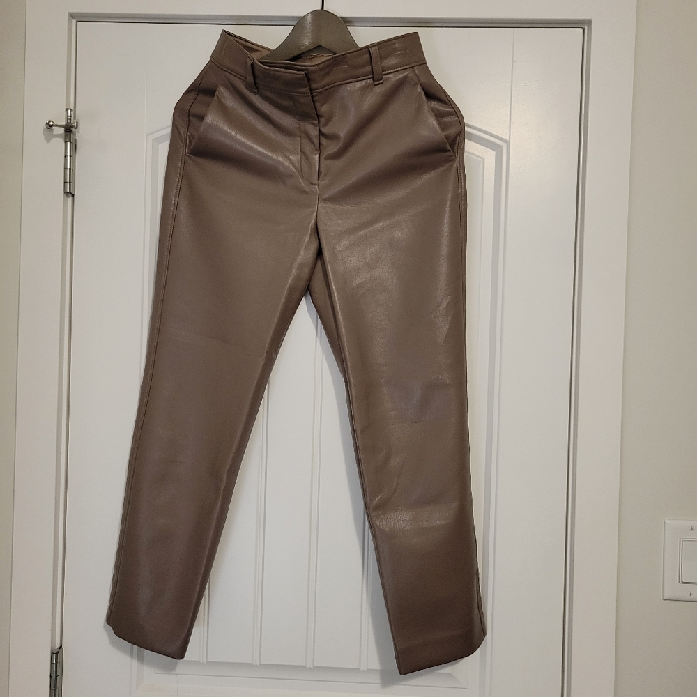 Babaton vegan leather straight pants